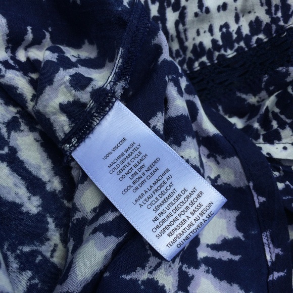 Indigo Shibori Pattern Boho Blouse EUC - Picture 4 of 4